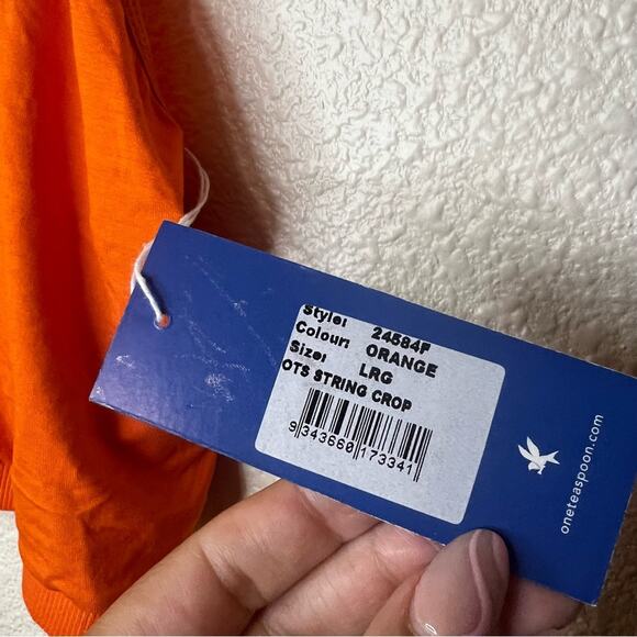 One Teaspoon Sport OTS string crop tank top in orange NEW LARGE - Picture 7 of 9